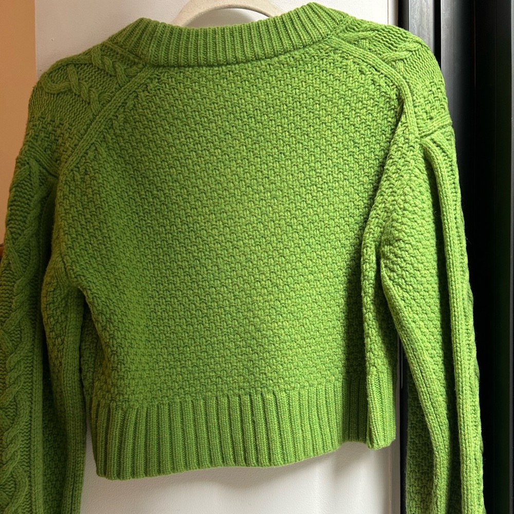 Everlane Lime Green Cable-Knit Crewneck Sweater - Picture 2 of 4